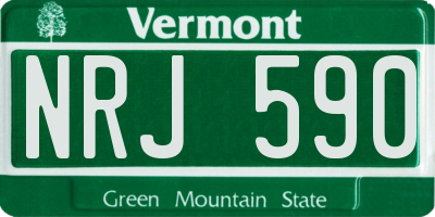 VT license plate NRJ590