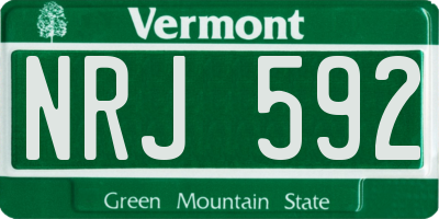 VT license plate NRJ592