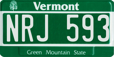 VT license plate NRJ593