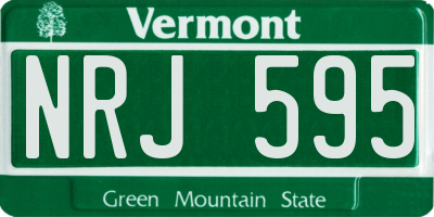 VT license plate NRJ595