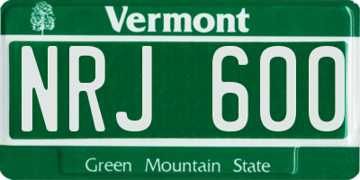 VT license plate NRJ600