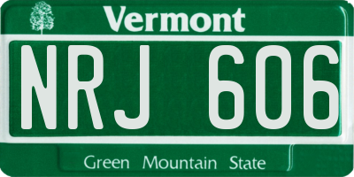 VT license plate NRJ606