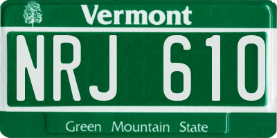 VT license plate NRJ610