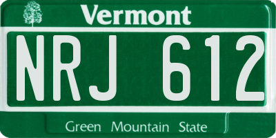 VT license plate NRJ612