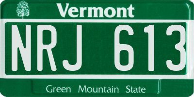 VT license plate NRJ613