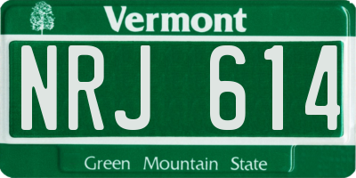 VT license plate NRJ614