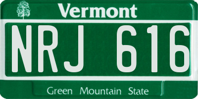 VT license plate NRJ616