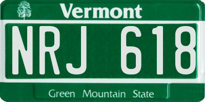 VT license plate NRJ618