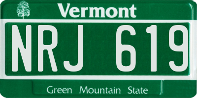 VT license plate NRJ619
