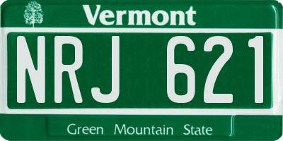 VT license plate NRJ621