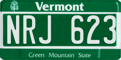 VT license plate NRJ623