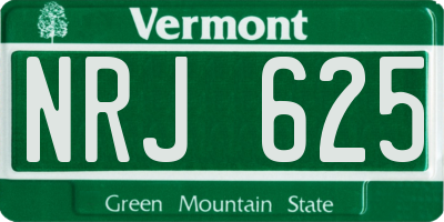 VT license plate NRJ625