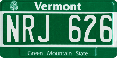 VT license plate NRJ626
