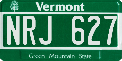 VT license plate NRJ627