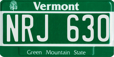 VT license plate NRJ630