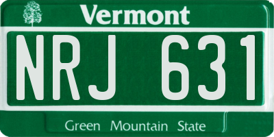 VT license plate NRJ631