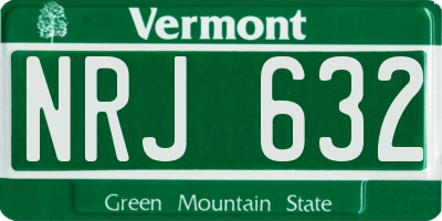 VT license plate NRJ632