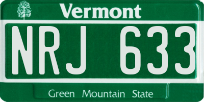 VT license plate NRJ633