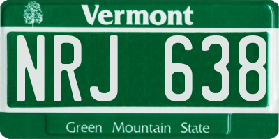 VT license plate NRJ638