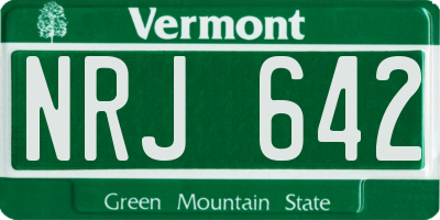VT license plate NRJ642