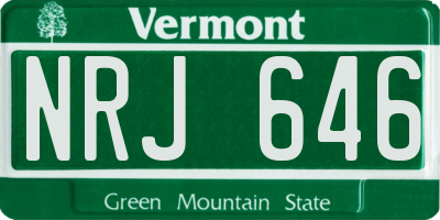 VT license plate NRJ646