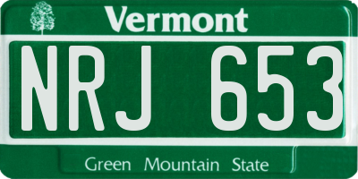 VT license plate NRJ653