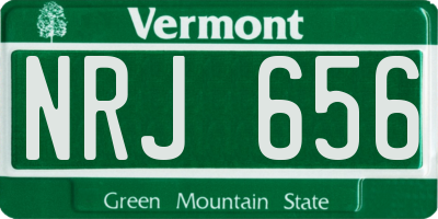VT license plate NRJ656