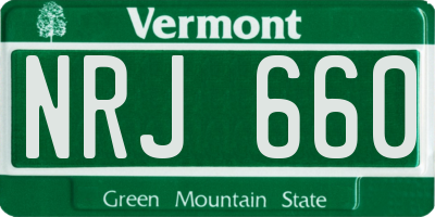 VT license plate NRJ660