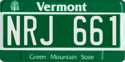 VT license plate NRJ661