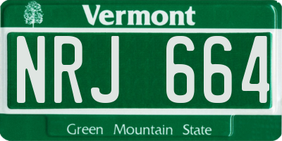 VT license plate NRJ664