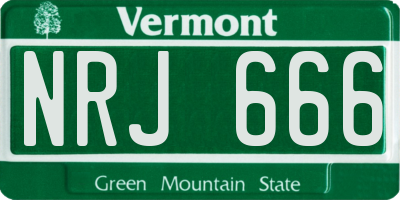 VT license plate NRJ666