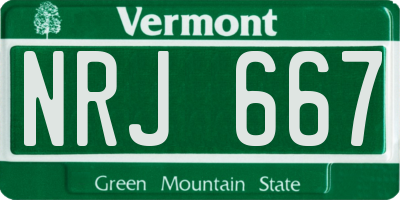 VT license plate NRJ667