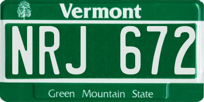VT license plate NRJ672