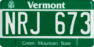 VT license plate NRJ673