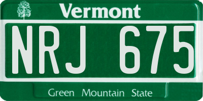 VT license plate NRJ675