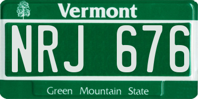 VT license plate NRJ676