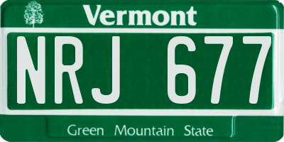 VT license plate NRJ677
