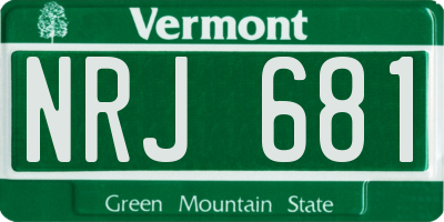 VT license plate NRJ681