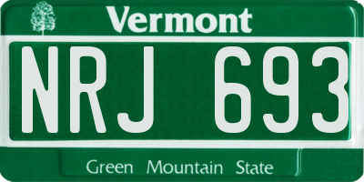 VT license plate NRJ693