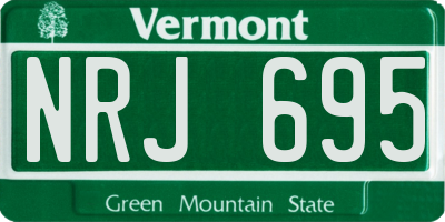 VT license plate NRJ695