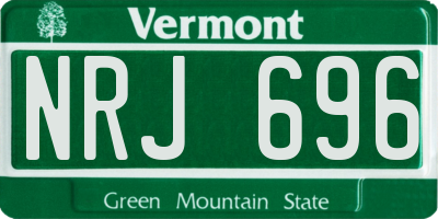 VT license plate NRJ696