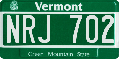 VT license plate NRJ702