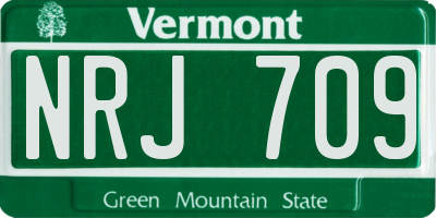 VT license plate NRJ709