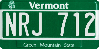 VT license plate NRJ712