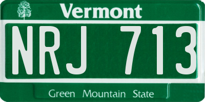 VT license plate NRJ713