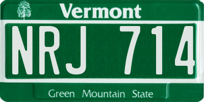 VT license plate NRJ714