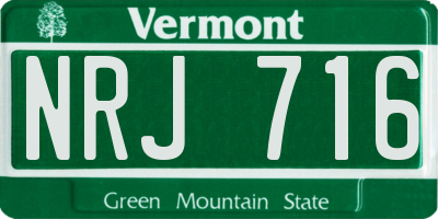 VT license plate NRJ716