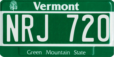 VT license plate NRJ720