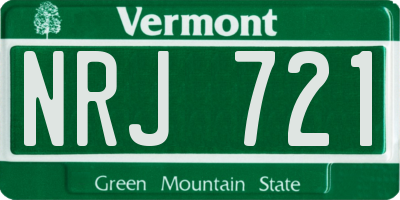 VT license plate NRJ721