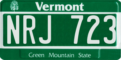 VT license plate NRJ723